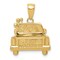 14K Gold Polished & Textured Just Married Pendant Charm Jewelry 19 x 17 mm